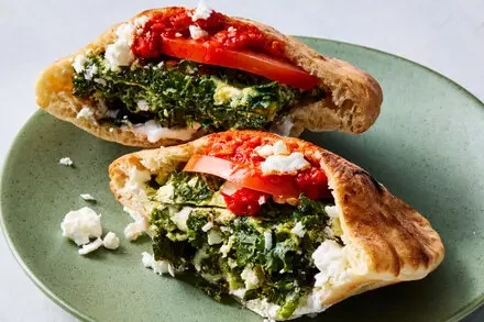 Herb, Feta and Egg Pitas for a Crowd