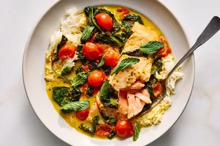 Salmon and Cherry Tomato Curry