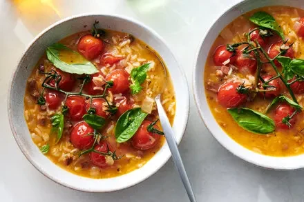 Brothy Tomato Rice Soup