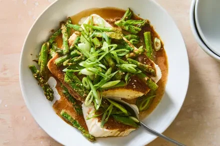 Asparagus Gomaae with Chilled Tofu